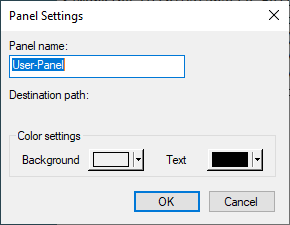 Einstellungsdialog eines User-Panels